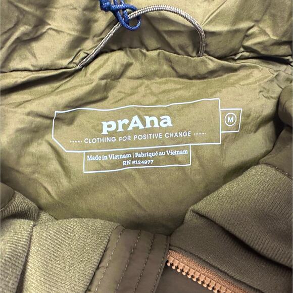 Prana Full Zip Down Puffer Vest Outdoors Men’s Size M Brown Orange - Picture 4 of 5